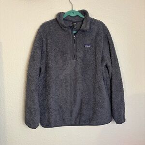 Patagonia Los Gatos 1​/4 Zip Fleece Sweater Gray Teddy XL Women